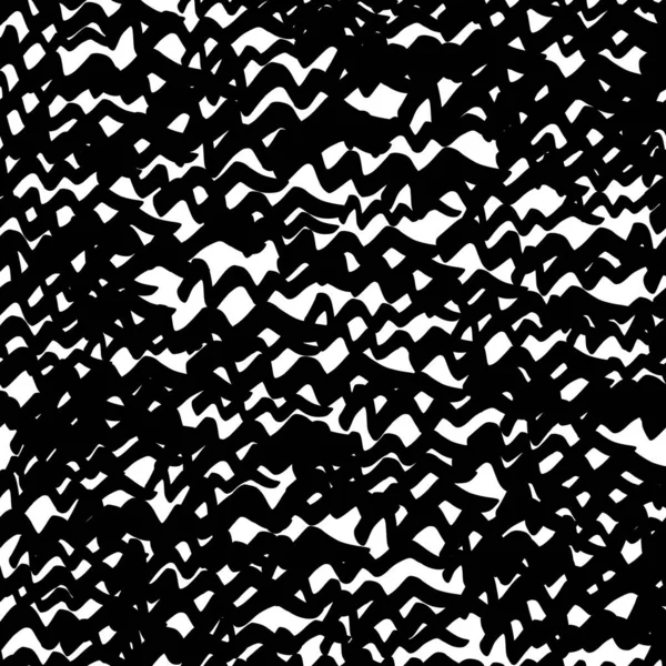 Seamless Pattern Black Wavy Grunge Brush Strokes Abstract Shapes White — Stockový vektor
