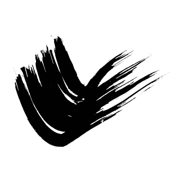 Black Grunge Semicircular Brush Strokes Painted Wavy Ink Stripes Ink — Vettoriale Stock