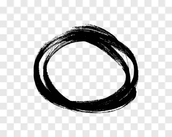 用黑色记号画的圆圈 涂鸦风格的潦草圆圈 黑色手绘在透明背景上的设计元素 矢量说明 — 图库矢量图片