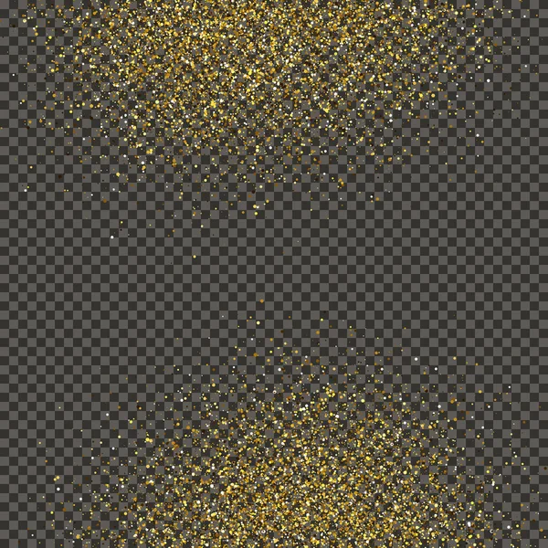 Gold Glittering Dust Gray Transparent Background Dust Gold Glitter Effect — Stock Vector