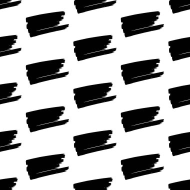 Seamless pattern with black marker scribbles on white background. Vector illustration