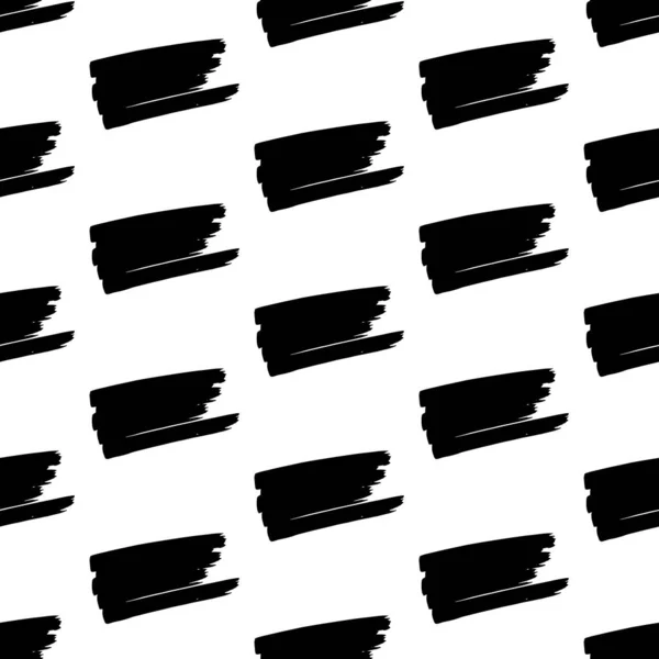 Seamless Pattern Black Marker Scribbles White Background Vector Illustration — Stockový vektor
