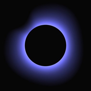 Circle illuminate frame with gradient. Blue round neon banner isolated on black background. Vector illustration