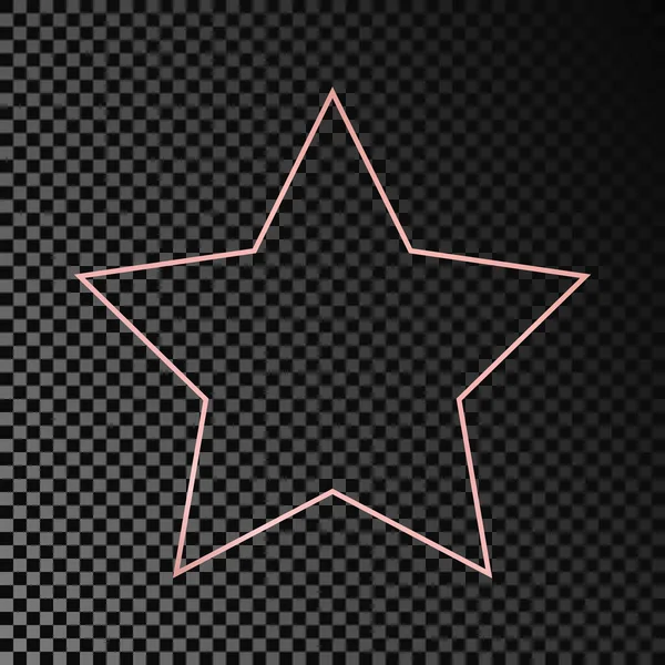 Marco Forma Estrella Brillante Oro Rosa Aislado Sobre Fondo Transparente — Archivo Imágenes Vectoriales