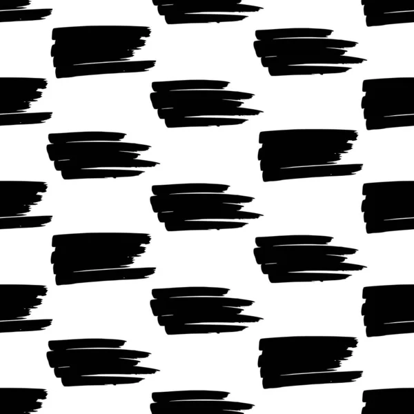 Seamless Pattern Black Marker Scribbles White Background Vector Illustration — Wektor stockowy