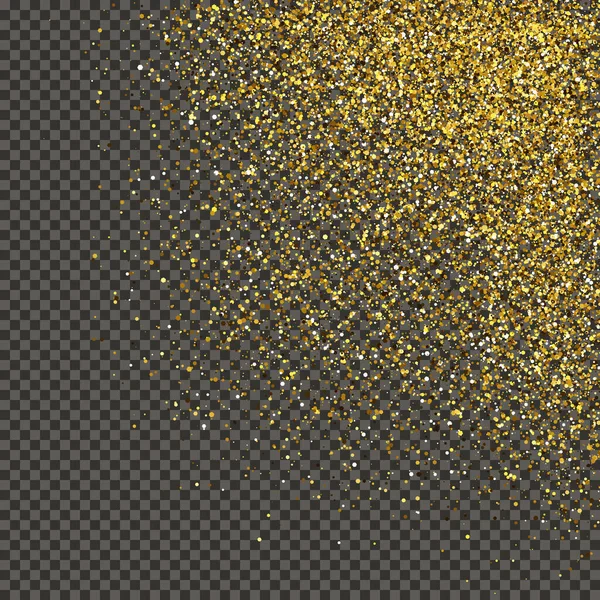 Gold Glittering Dust Gray Transparent Background Dust Gold Glitter Effect — Wektor stockowy