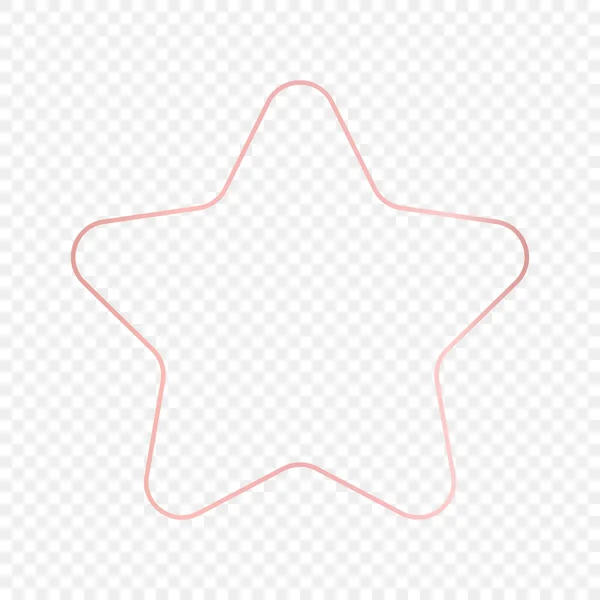 Ροζ Χρυσό Λαμπερό Στρογγυλό Πλαίσιο Σχήμα Αστέρι Απομονώνονται Διαφανές Φόντο — Διανυσματικό Αρχείο