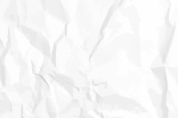 Bílé Čisté Zmačkané Papírové Pozadí Vodorovně Zmačkaná Prázdná Papírová Šablona — Stockový vektor