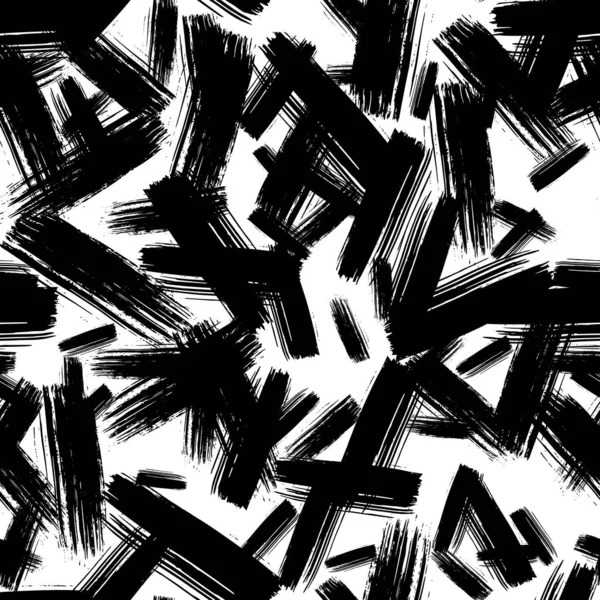 Bezešvé Vzor Tmavou Rukou Kreslené Čmáranice Šmouha Bílém Pozadí Abstraktní — Stockový vektor
