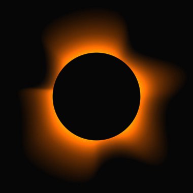 Circle illuminate frame with gradient. Orange round neon banner isolated on black background. Vector illustration