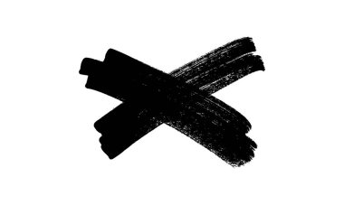 Hand drawn brush cross symbol. Black sketch cross symbol on white background. Vector illustration