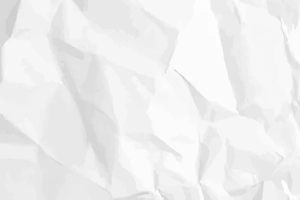 Fond Papier Froissé Blanc Propre Gabarit Papier Vide Froissé Horizontal — Image vectorielle