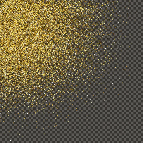 Gold Glittering Dust Gray Transparent Background Dust Gold Glitter Effect — Stock Vector