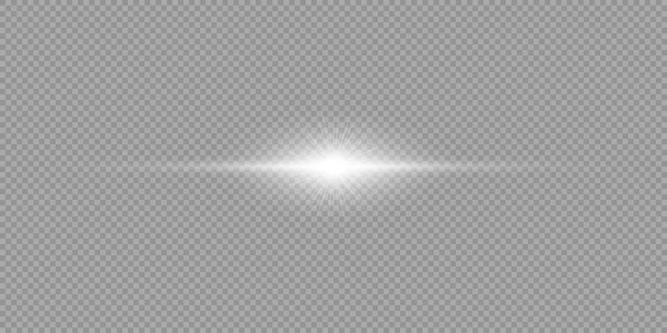 Ελαφριά Επίδραση Των Εκλάμψεων Φακών Λευκό Οριζόντιο Λαμπερό Φως Αστραφτερό — Διανυσματικό Αρχείο
