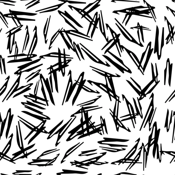 Бесшовный Рисунок Черными Карандашными Мазками Абстрактных Формах Белом Фоне Векторная — стоковый вектор