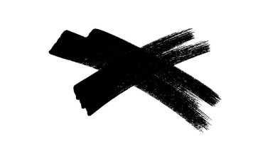 Hand drawn brush cross symbol. Black sketch cross symbol on white background. Vector illustration