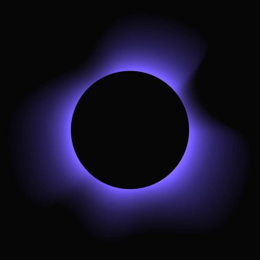 Circle illuminate frame with gradient. Blue round neon banner isolated on black background. Vector illustration