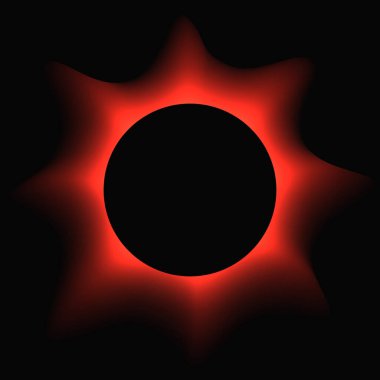 Circle illuminate frame with gradient. Red round neon banner isolated on black background. Vector illustration