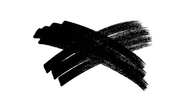Hand Drawn Brush Cross Symbol Black Sketch Cross Symbol White — Stockový vektor