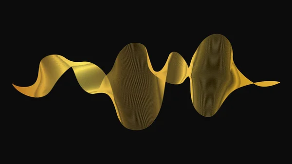 Абстрактный Фон Роскошными Золотыми Волнами Темном Фоне Современные Технологии Волновой — стоковый вектор
