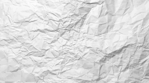 Wit Gerimpelde Papieren Achtergrond Horizontaal Verfrommeld Leeg Papier Sjabloon Voor — Stockvector