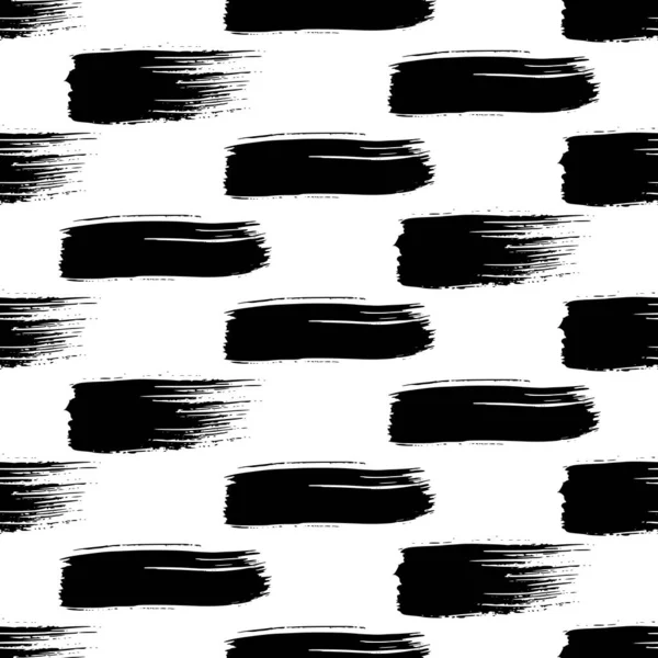 白地に暗手描きのスクリブルスミアでシームレスなパターン 抽象的なグランジテクスチャ ベクターイラスト — ストックベクタ