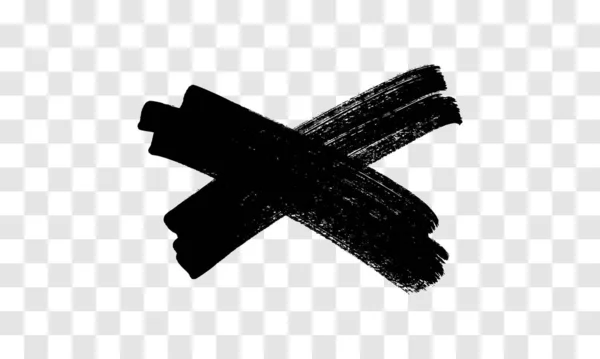 Hand Drawn Brush Cross Symbol Black Sketch Cross Symbol Transparent — ストックベクタ