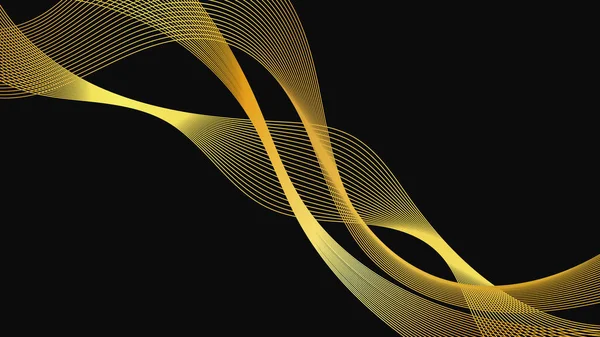 Абстрактний Фон Розкішними Золотими Хвилями Темному Тлі Сучасні Технології Фоновий — стоковий вектор