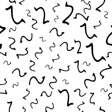 Siyah çizim elli kusursuz desen beyaz arkaplana karalamalı şekil çizmiş. Soyut grunge dokusu. Vektör illüstrasyonu