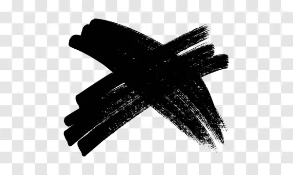 Hand Drawn Brush Cross Symbol Black Sketch Cross Symbol Transparent — Stockvektor