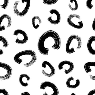 Kusursuz desenli, el çizimi, beyaz zemin üzerine çizilmiş karalama çemberleri. Soyut grunge dokusu. Vektör illüstrasyonu