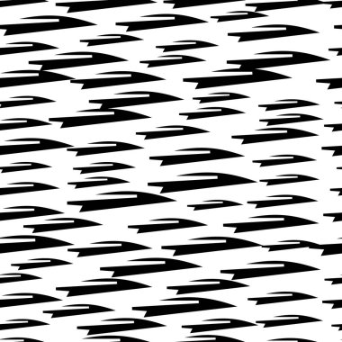 Beyaz arka planda soyut şekillerde siyah kalem fırça darbeleriyle kusursuz desen. Vektör illüstrasyonu