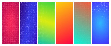 Kareli altı soyut geometrik arkaplan kümesi. Boş uzayı olan pikseller. Vektör illüstrasyonu