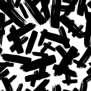 Koyu elle çizilmiş kusursuz desen beyaz arka planda karalama lekesi. Soyut grunge dokusu. Vektör illüstrasyonu