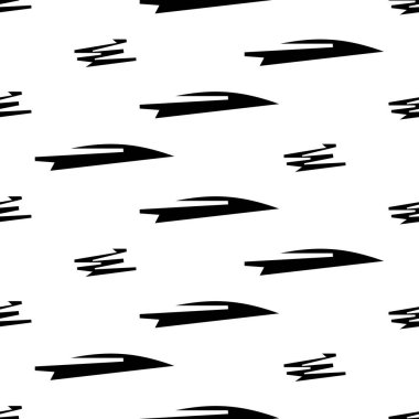 Beyaz arka planda soyut şekillerde siyah kalem fırça darbeleriyle kusursuz desen. Vektör illüstrasyonu