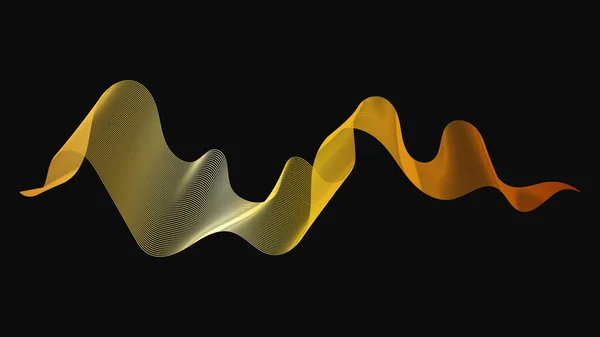 Fond Abstrait Avec Des Vagues Dorées Luxe Sur Fond Sombre — Image vectorielle