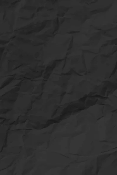 Черный Чистый Скомканный Бумажный Фон Вертикально Скомканный Пустой Бумажный Шаблон — стоковый вектор