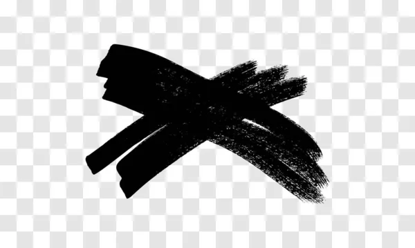 Handgetekende Borstel Kruis Symbool Zwarte Schets Kruis Symbool Transparante Achtergrond — Stockvector