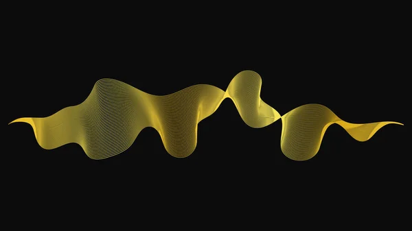 Абстрактный Фон Роскошными Золотыми Волнами Темном Фоне Современные Технологии Волновой — стоковый вектор