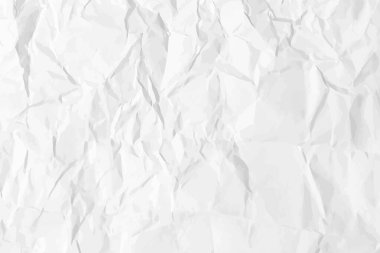 Beyaz, buruşuk kağıt arka plan. Posterler ve afişler için yatay olarak buruşmuş boş kağıt şablonu. Vektör illüstrasyonu