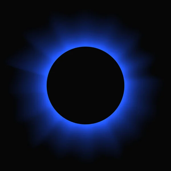 Circle Illuminate Frame Gradient Blue Neon Banner Isolated Black Background — Wektor stockowy