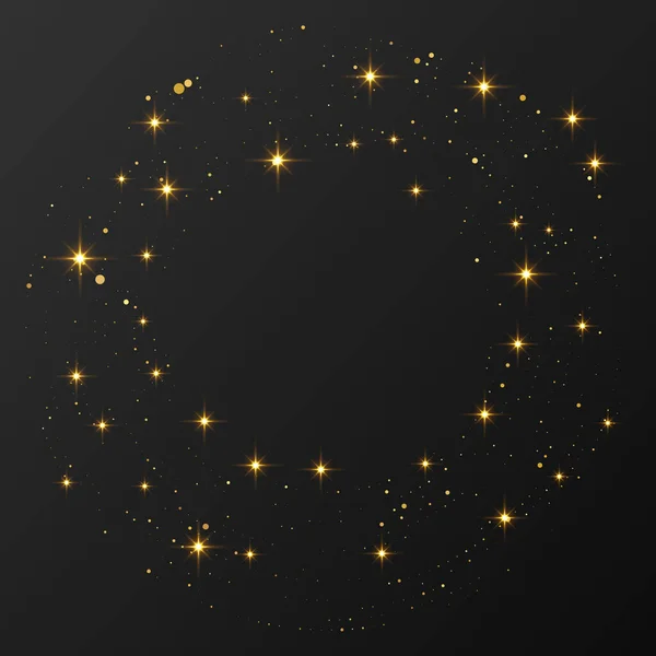 Abstraktes Gold Das Auf Halbtongepunktetem Hintergrund Leuchtet Goldglitzermuster Kreisform Kreise — Stockvektor