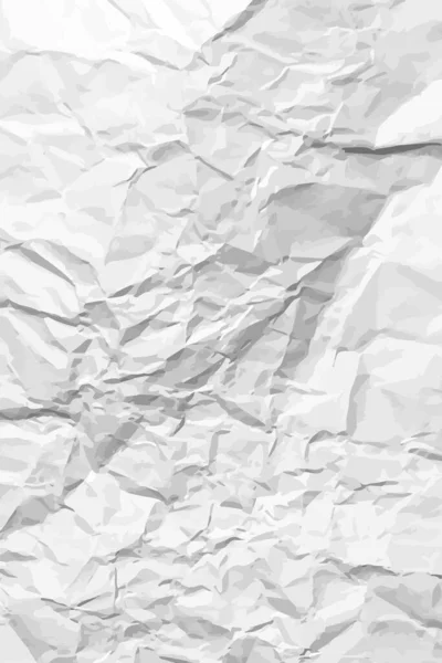 Weißer Sauberer Zerknitterter Papierhintergrund Vertikal Zerknüllte Leere Papiervorlage Für Poster — Stockvektor