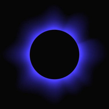 Circle illuminate frame with gradient. Blue round neon banner isolated on black background. Vector illustration