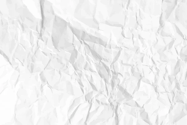 Белый Чистый Скомканный Бумажный Фон Горизонтальный Смятый Пустой Бумажный Шаблон — стоковый вектор