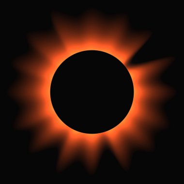 Circle illuminate frame with gradient. Orange round neon banner isolated on black background. Vector illustration