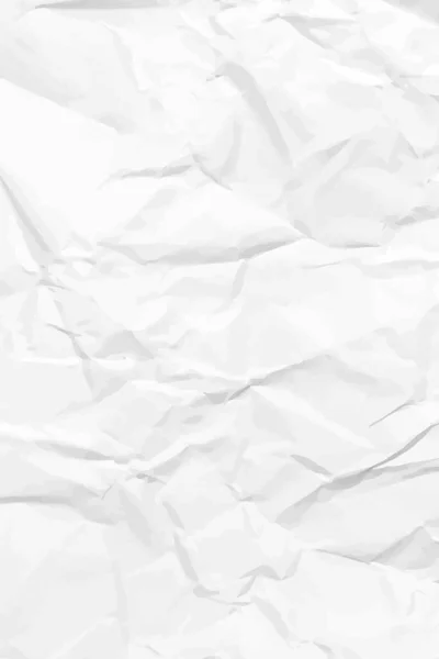 Weißer Sauberer Zerknitterter Papierhintergrund Vertikal Zerknüllte Leere Papiervorlage Für Poster — Stockvektor