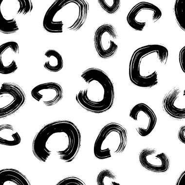 Kusursuz desenli, el çizimi, beyaz zemin üzerine çizilmiş karalama çemberleri. Soyut grunge dokusu. Vektör illüstrasyonu