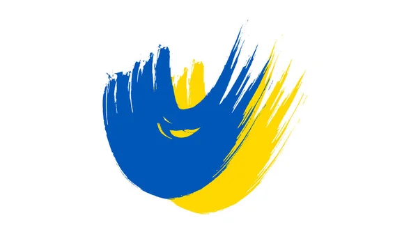 Grunge Tarzında Ukrayna Ulusal Bayrağı Ukrayna Nın Fırça Darbesi Bayrağıyla — Stok Vektör