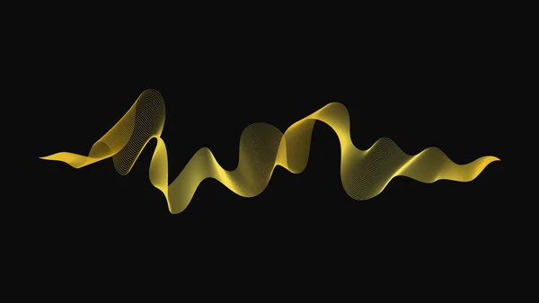 Fond Abstrait Avec Des Vagues Dorées Luxe Sur Fond Sombre — Image vectorielle